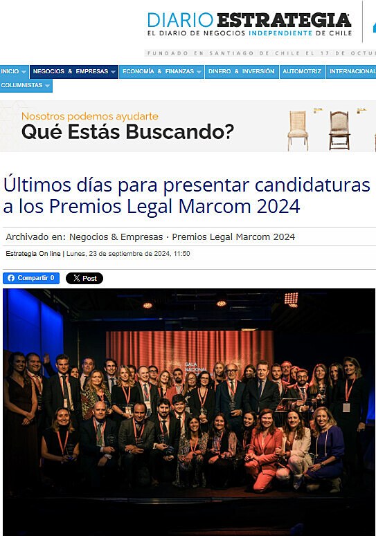 ​ltimos das para presentar candidaturas a los Premios Legal Marcom 2024